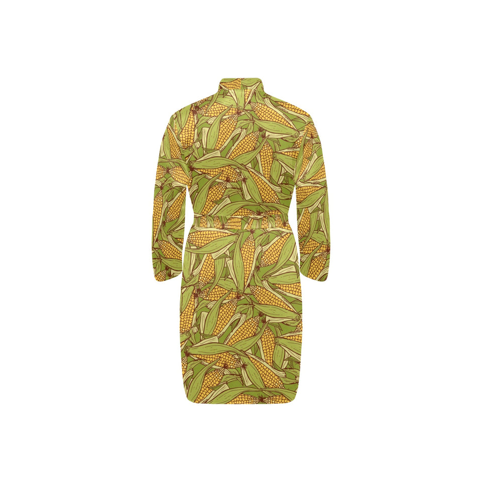 Corn Pattern Print Design 01 Men's Long Sleeve Belted Night Robe