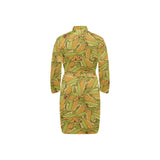 Corn Pattern Print Design 01 Men's Long Sleeve Belted Night Robe