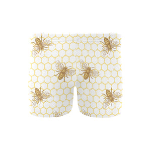 Bee honeycomb seamless design pattern Men's Swimming Trunks