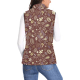 Coffee bean flower pattern Women's Padded Vest
