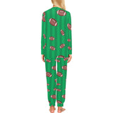 American football ball field background Women's All Over Print Pajama Set