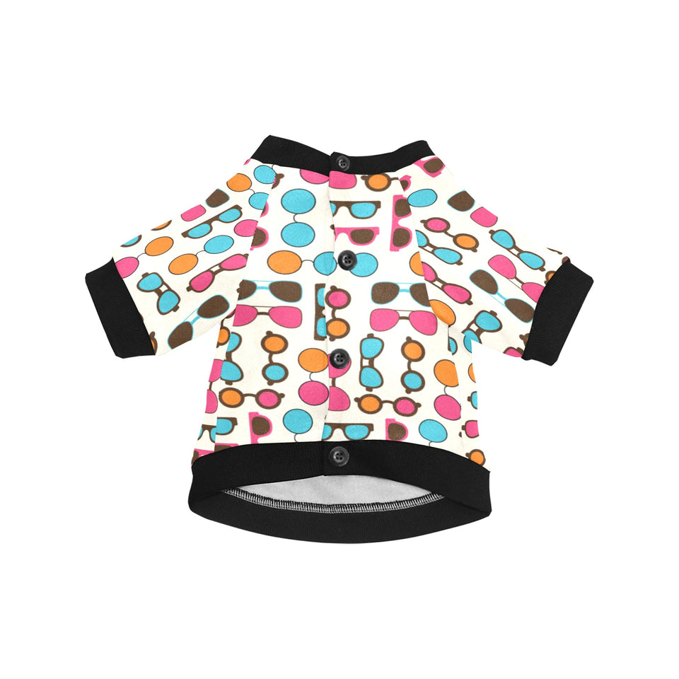 Sun Glasses Pattern Print Design 03 All Over Print Pet Dog Round Neck Fuzzy Shirt