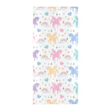 colorful unicorn rainbow heart pattern Beach Towel