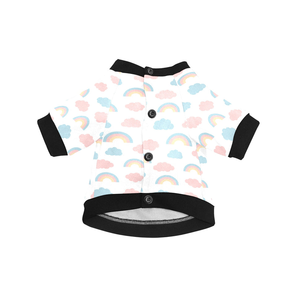 Cute rainbow clound pattern All Over Print Pet Dog Round Neck Fuzzy Shirt