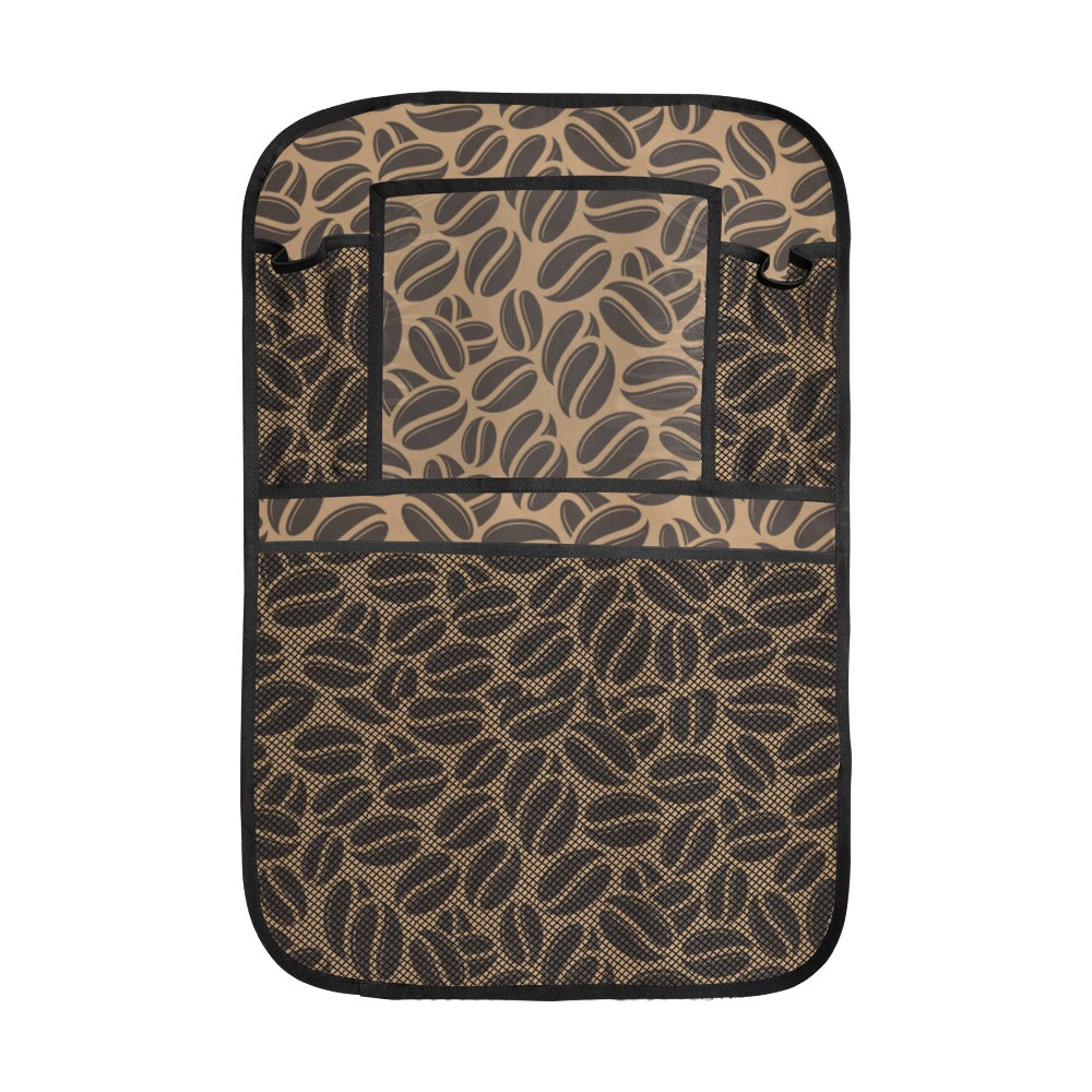 Coffee bean on brown background Car Seat Back Organizer