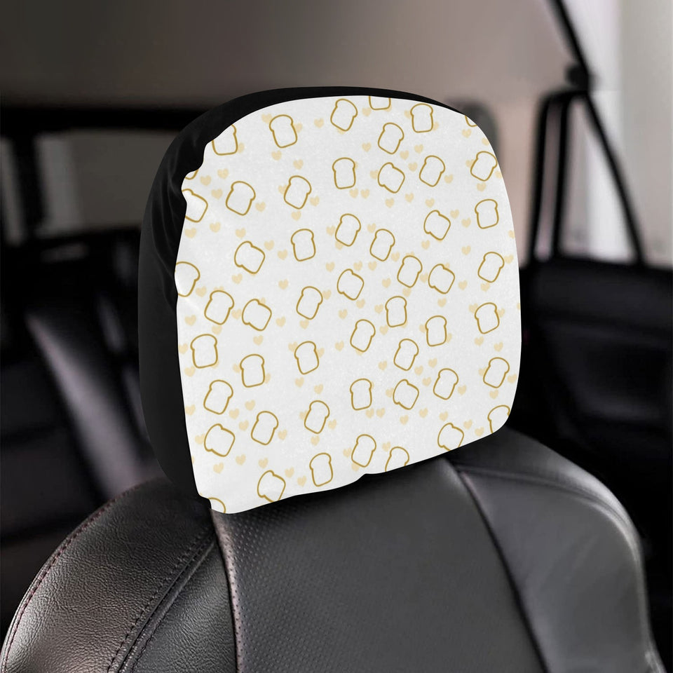 Bread Toast Pattern Print Design 01 Car Headrest Cover