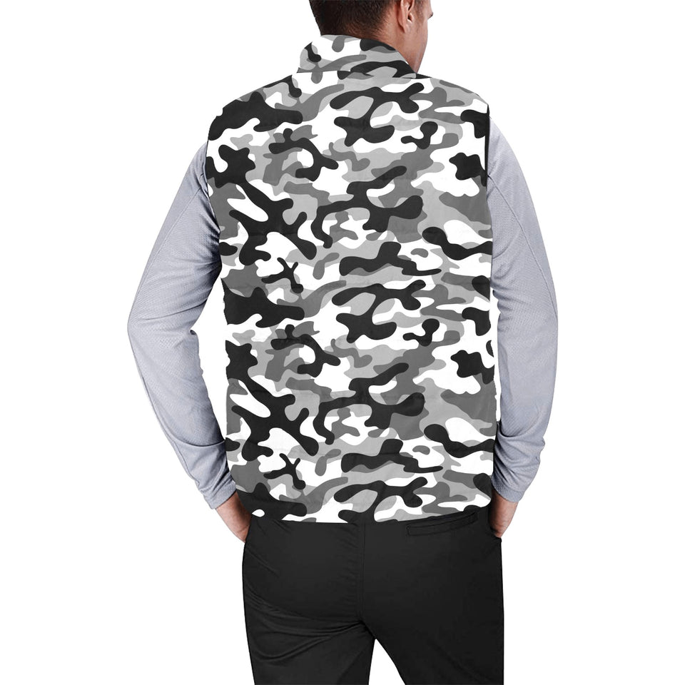 Black white camouflage pattern Men's Padded Vest