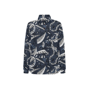 Piano Pattern Print Design 02 Women's Long Sleeve Polo Shirt