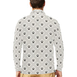 Dog Paws Pattern Print Design 03 Men's Long Sleeve Polo Shirt