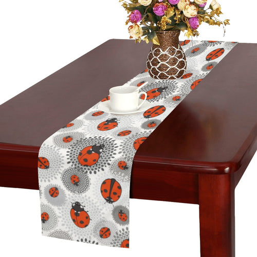 Ladybug Pattern Print Design 05 Table Runner