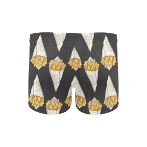 French fries dark background Men's Swimming Trunks