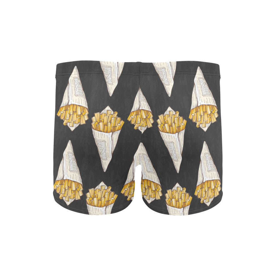 French fries dark background Men's Swimming Trunks
