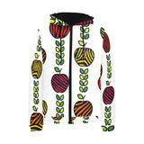 colorful apples leave zebra stripe Men's Padded Hooded Jacket