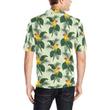Beautiful parrot palm leaves pattern Men's All Over Print Polo Shirt
