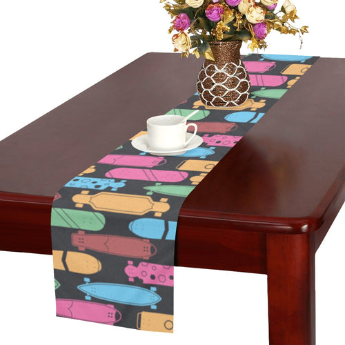 Skate Board Pattern Print Design 02 Table Runner