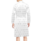 Airplane print pattern Men's Long Sleeve Belted Night Robe