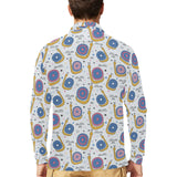 Snail Pattern Print Design 05 Men's Long Sleeve Polo Shirt