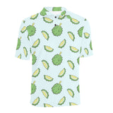 Durian pattern blue background Men's All Over Print Polo Shirt