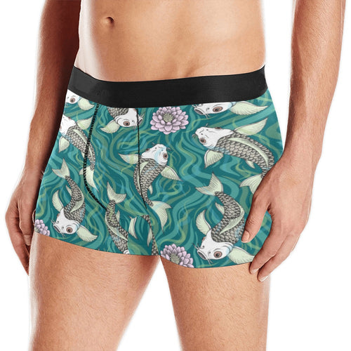 Koi Fish Carp Fish lotus pattern Men's All Over Print Boxer Briefs Men's Underwear