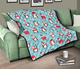 Cute Penguin Christmas  Design Pattern Premium Quilt