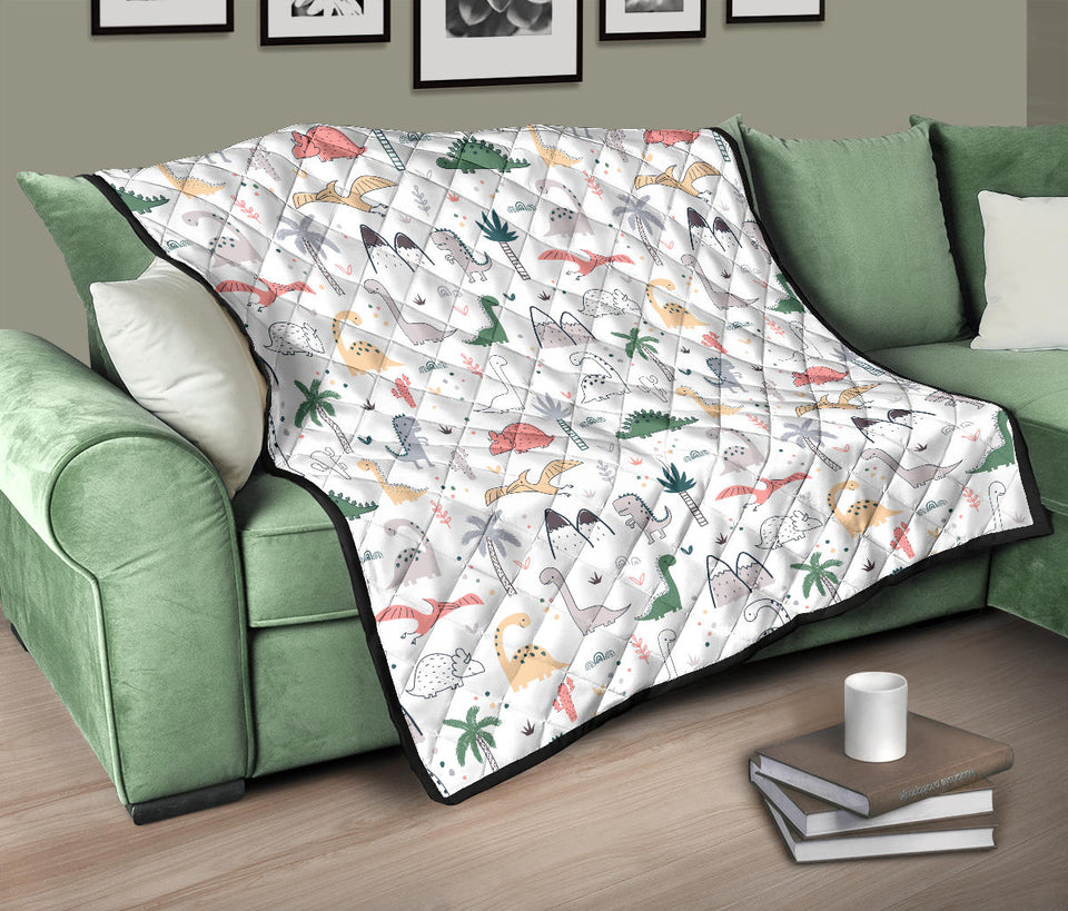 Cute Cartoon Dinosaurs Tree Pattern Premium Quilt