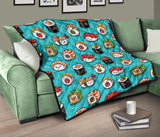 Cute Sushi Pattern Premium Quilt