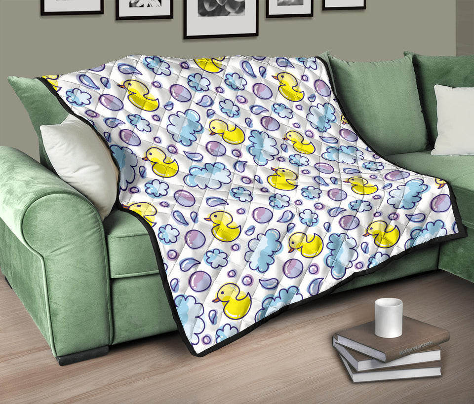 Duck Toy Pattern Print Design 01 Premium Quilt