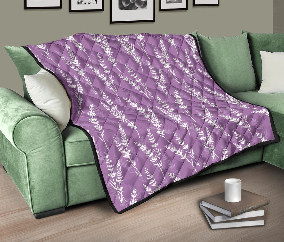 Lavender Flowers Purple Pattern Premium Quilt