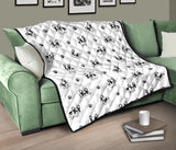 Cute French Bulldog Paw Pattern Premium Quilt
