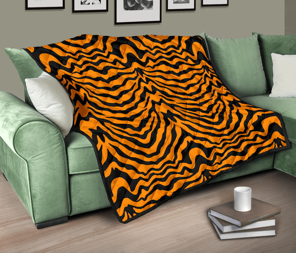 Bengal Tigers Skin Print Pattern Premium Quilt