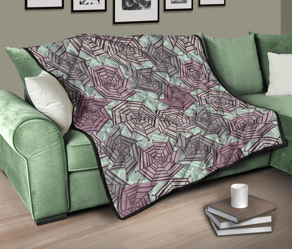 Spider Web Cobweb Design Color Pattern Premium Quilt