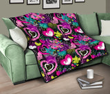 Heart Dot Wave Star Creative Design Pattern Premium Quilt