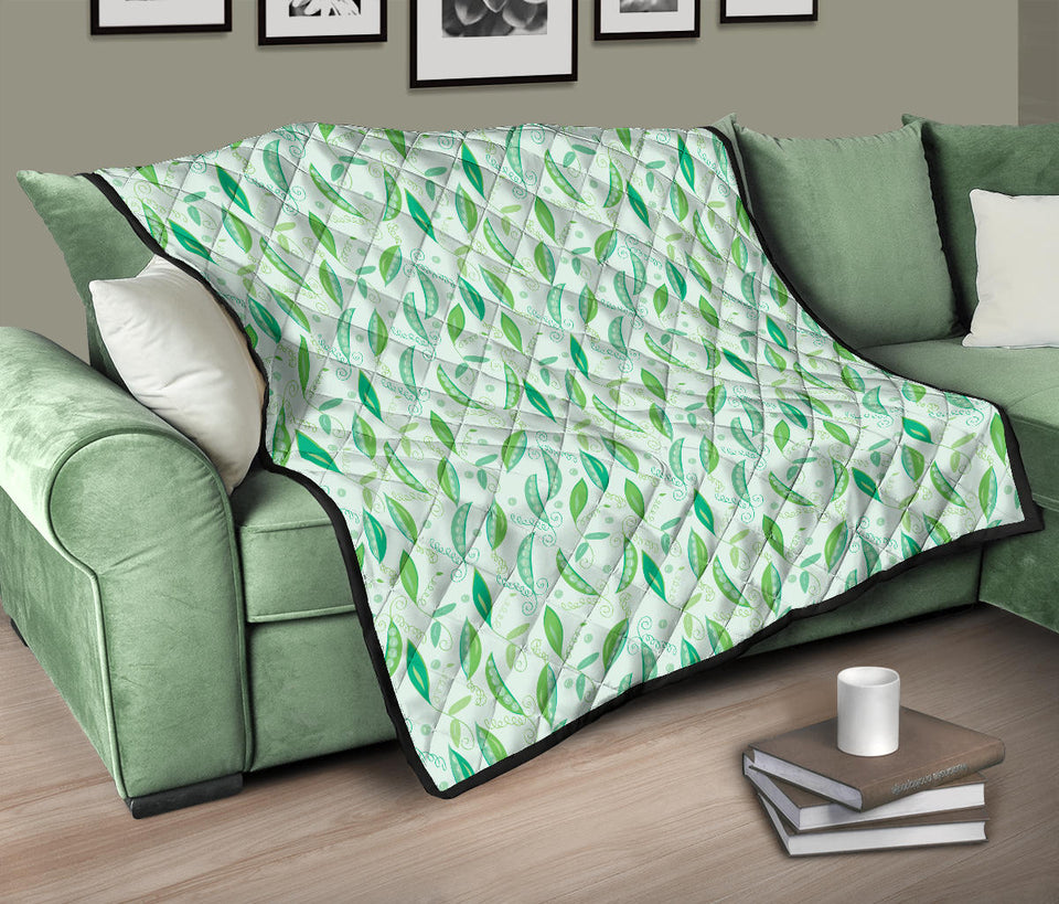 Green Peas Pattern Print Design 01 Premium Quilt