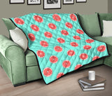 Grapefruit Green Background Premium Quilt