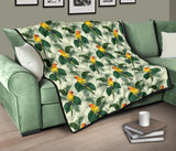 Beautiful Parrot Palm Leaves Pattern Premium Quilt