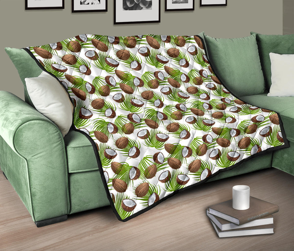 Coconut Pattern Print Design 04 Premium Quilt