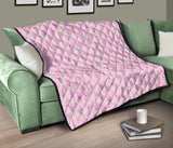Lavender Pattern Pink Background Premium Quilt