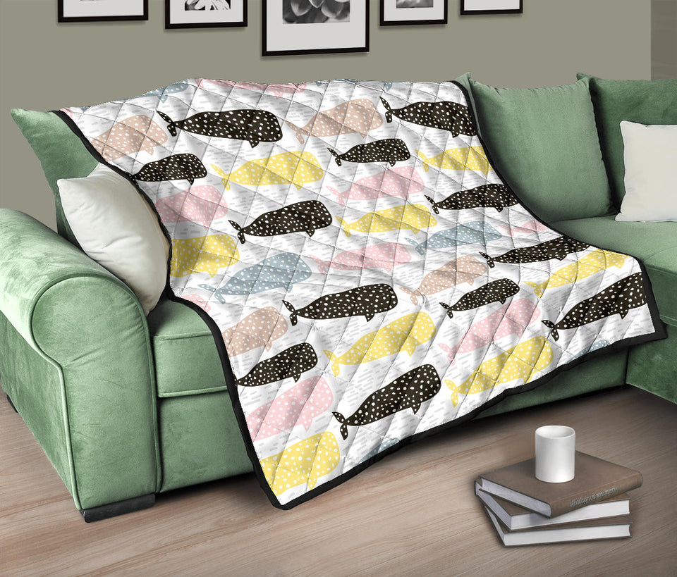 Whale Dot Pattern Premium Quilt