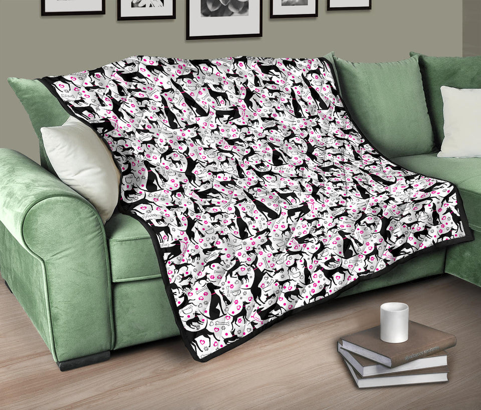 Greyhound Pattern Print Design 02 Premium Quilt