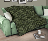 Digital Green Camo Camouflage Pattern Premium Quilt