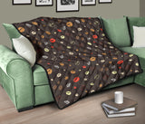 Coffee Bean Leave Pattern Premium Quilt