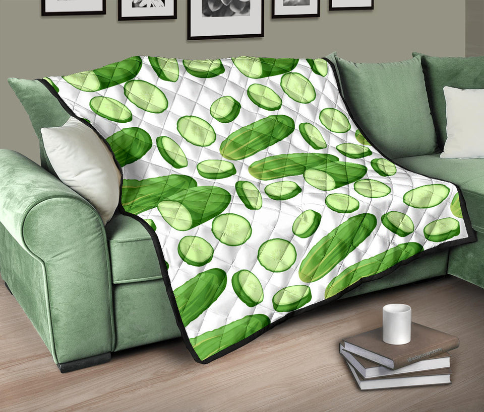 Cucumber Whole Slices Pattern Premium Quilt