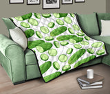 Cucumber Whole Slices Pattern Premium Quilt