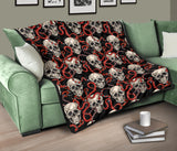 Red Snake Skull Pattern Premium Quilt