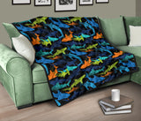 Colorful Shark Premium Quilt