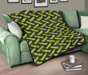Green Peas Pattern Print Design 05 Premium Quilt