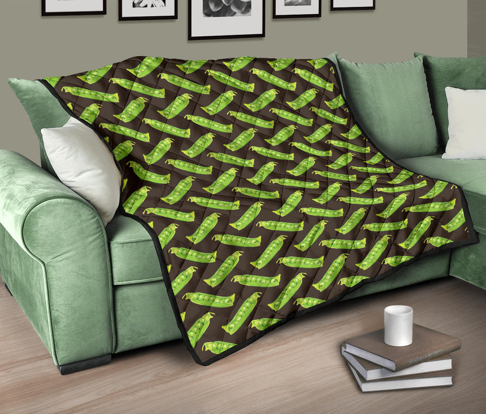 Green Peas Pattern Print Design 05 Premium Quilt