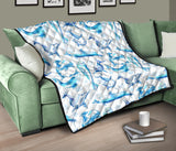Watercolor Dolphin Pattern Premium Quilt