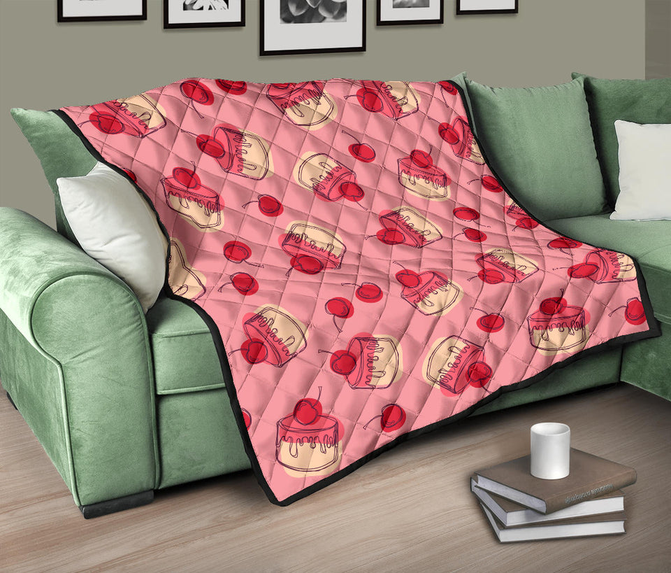 Cake Cherry Pattern Premium Quilt