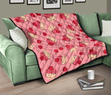 Cake Cherry Pattern Premium Quilt